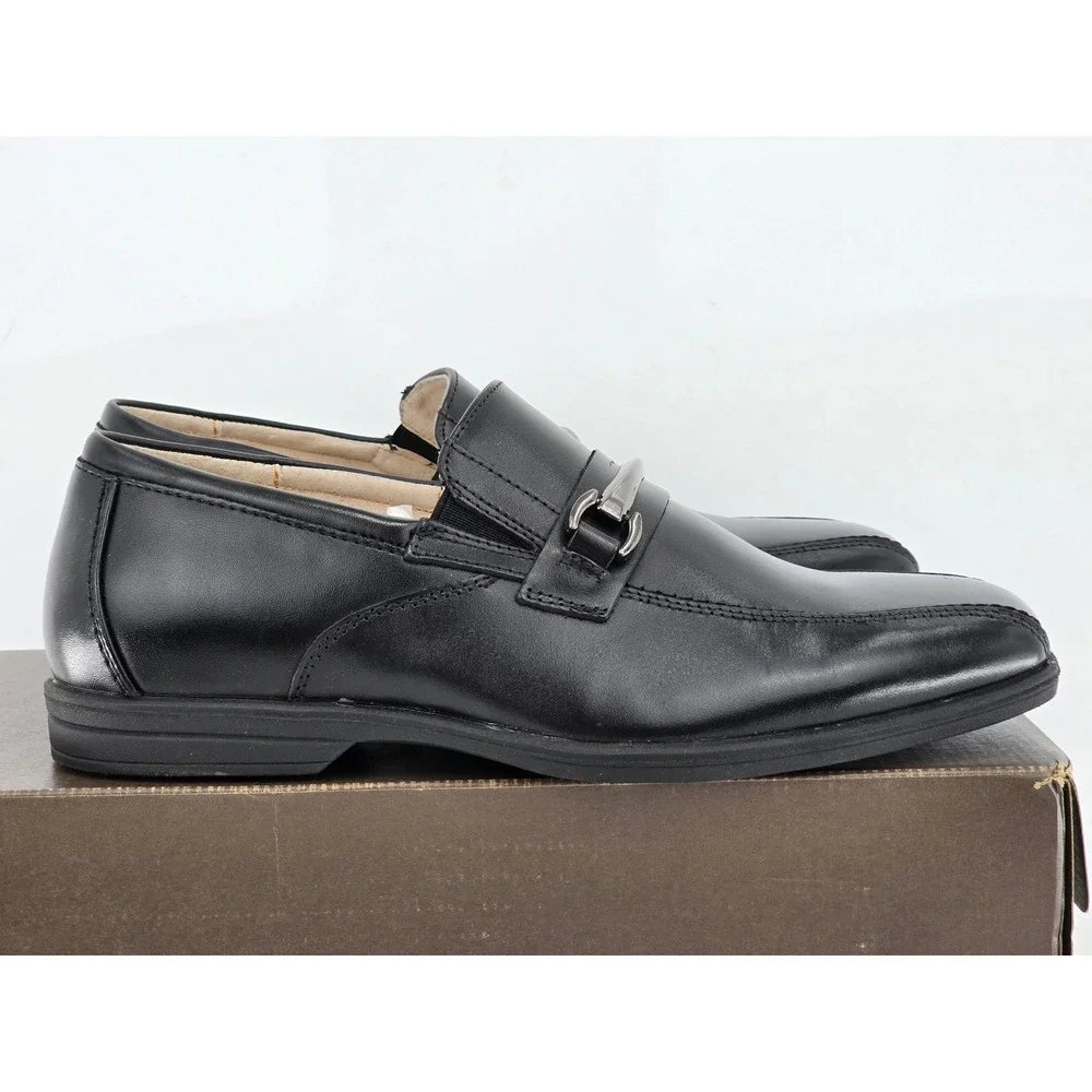 Florsheim Reveal Bit Jr. Loafers Boys 5.5M Black Leather Dress Shoes -New